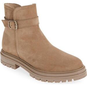 Steve Madden Womens Maezy Tan Nubuck Round Toe Ankle Boots Shoes